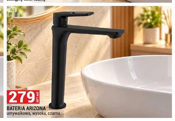 Bateria umywalkowa wysoka czarna Arizona promocja w Merkury Market