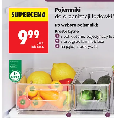 Zestaw 2 pojemników prostokątnych z uchwytami Smukee promocja w Biedronka