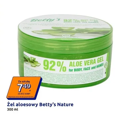 Żel aloesowy Betty's Nature promocja w Action