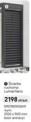 Ścianka ruchoma Lumia/Vario antracyt promocja w Castorama