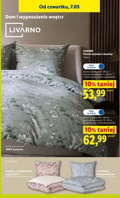Pościel satynowa z bawełny Livarno 160x200cm promocja w Lidl
