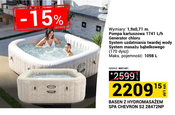 Basen z hydromasażem Spa Chevron S2 28472NP promocja w Merkury Market