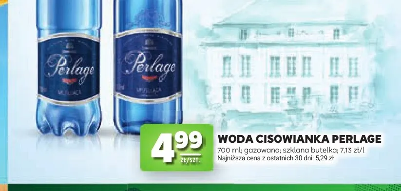 Woda gazowana Cisowianka Perlage szklana butelka promocja w Stokrotka