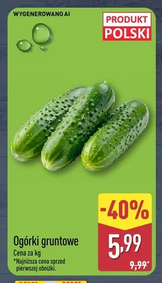 Ogórki gruntowe promocja w Aldi
