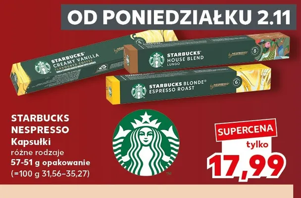 Kapsułki do kawy Starbucks House Blend Lungo promocja w Kaufland