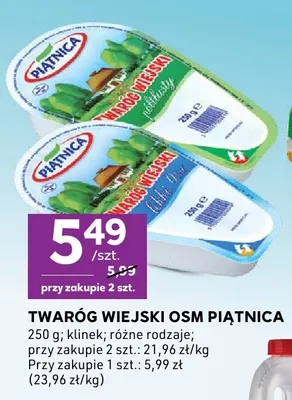 Twaróg wiejski klinek lekki OSM Piątnica promocja w Stokrotka