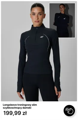 Longsleeve treningowy slim szybkoschnący damski 4F promocja w 4F