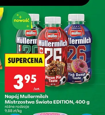 Napój Müller Müllermilch Mistrzostwa Świata EDITION Pecan Pie Taste promocja w Biedronka
