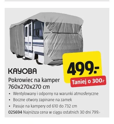 Pokrowiec na kamper 760x270x270 cm Kayoba promocja w Jula