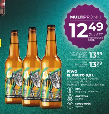 Piwo El Fruto Ale Browar Hazy Juicy Double IPA promocja w Duży Ben