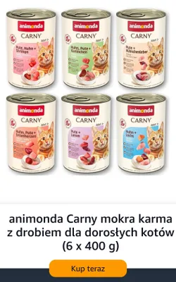 Mokra karma dla kotów animonda Carny z drobiem dla dorosłych kotów 6-pak 400 g promocja w Amazon