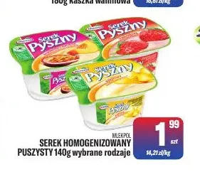 Serek homogenizowany puszysty Mlekpol promocja w Tomi Markt