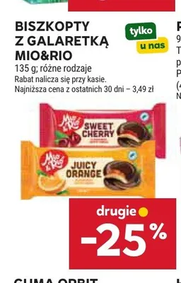 Biszkopty z galaretką Mio&Rio Sweet Cherry promocja w Stokrotka