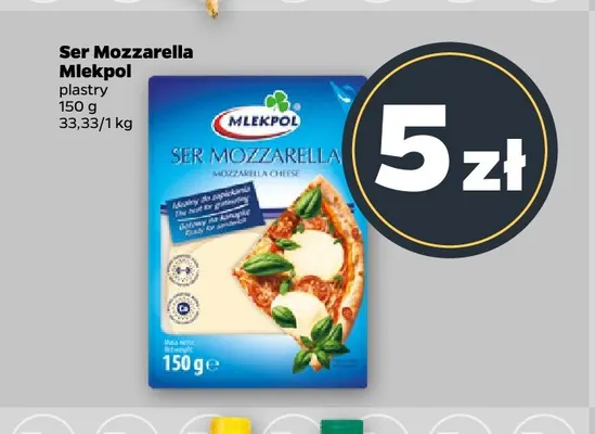 Ser mozzarella w plastrach Mlekpol promocja w Netto