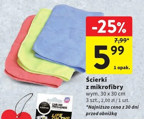 Ścierki z mikrofibry 30x30cm promocja w Intermarche