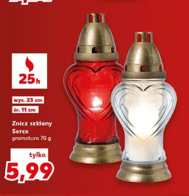 Znicz szklany Serce promocja w Kaufland