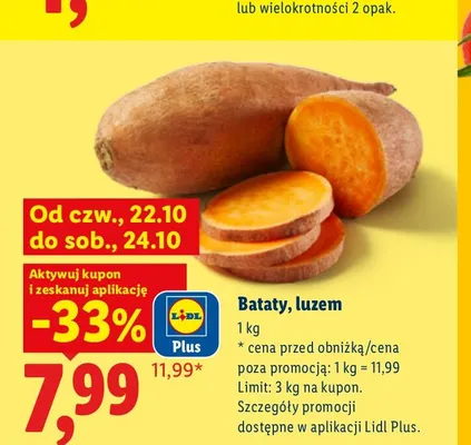 Bataty luzem Ryneczek Lidla promocja w Lidl