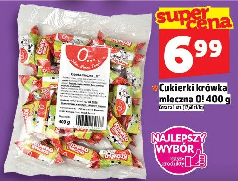 Cukierki krówka mleczna 400g promocja w TOPAZ