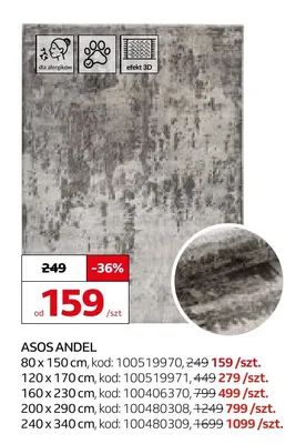 Dywan Asos Andel 200x290 cm promocja w Komfort