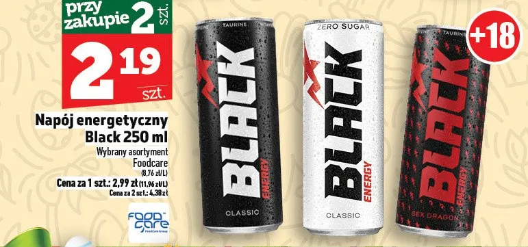 Napój energetyczny Black 250ml promocja w TOPAZ