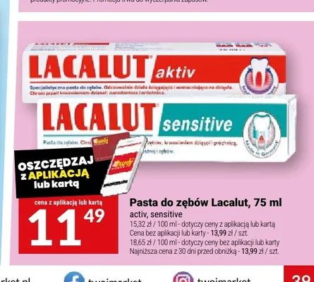 Pasta do zębów Lacalut Activ promocja w Twój Market