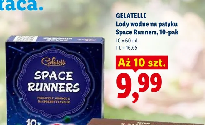 Lody wodne na patyku Space Runners promocja w Lidl