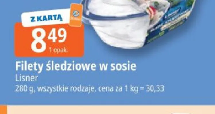 Filety śledziowe w sosie Lisner promocja w Leclerc