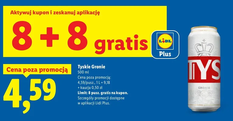 Piwo Tyskie Gronie promocja w Lidl