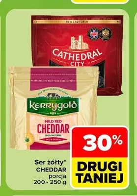 Ser żółty Cheddar porcja promocja w Carrefour Market