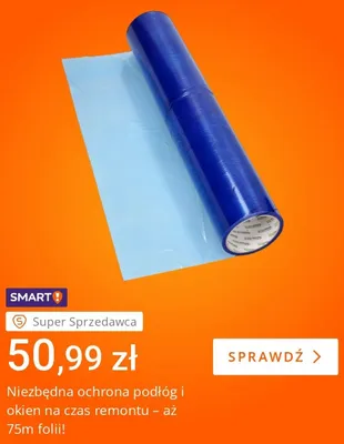 Folia ochronna do podłóg i okien ToolSpace 75 m promocja w Allegro
