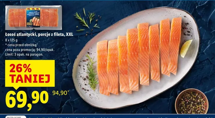 Łosoś atlantycki, porcje z fileta, XXL promocja w Lidl