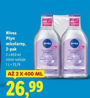 Płyn micelarny Nivea 2-pak promocja w Lidl