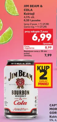 Koktajl Jim Beam & Cola promocja w Kaufland
