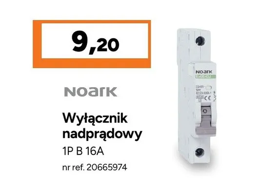 Wyłącznik nadprądowy Noark 1P B 16A promocja w Bricoman