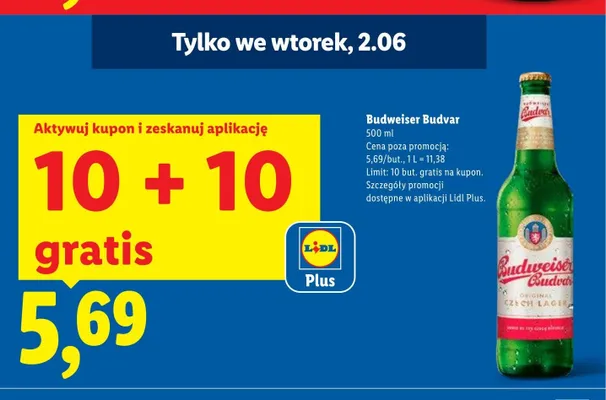 Piwo Budweiser Budvar promocja w Lidl