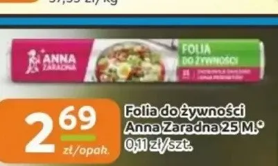 Folia do żywności Anna Zaradna 25m. promocja w Gama