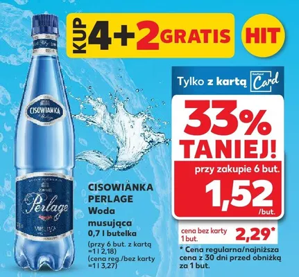 Woda musująca Cisowianka Perlage promocja w Kaufland