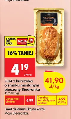 Filet z kurczaka o smaku maślanym pieczony Biedronka promocja w Biedronka