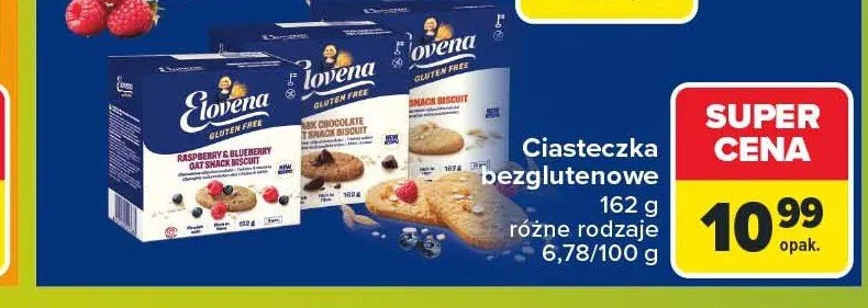 Ciasteczka bezglutenowe Elovena promocja w Carrefour Market