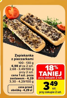 Zapiekanka z pieczarkami promocja w Carrefour