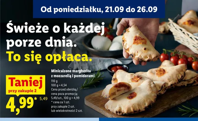 Minicalzone margherita z mozzarellą i pomidorami promocja w Lidl