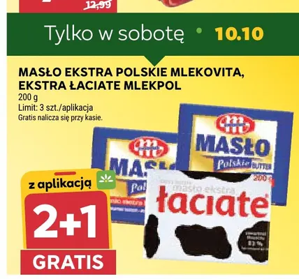 Masło ekstra Łaciate Mlekpol promocja w Stokrotka