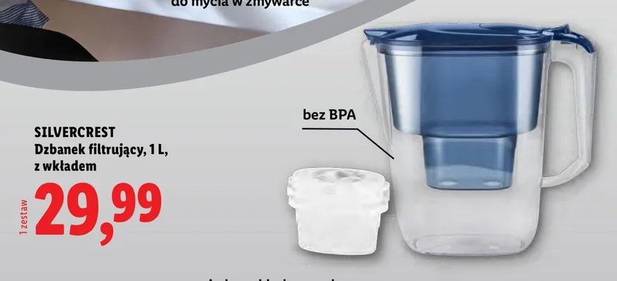 Dzbanek filtrujący Silvercrest z wkładem promocja w Lidl