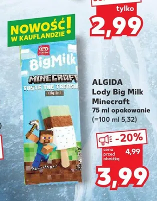 Lody Big Milk Minecraft promocja w Kaufland