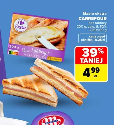 Masło ekstra bez laktozy Carrefour promocja w Carrefour