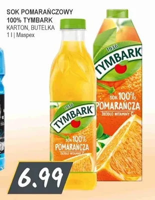 Sok pomarańczowy Tymbark karton 100% promocja w Słoneczko