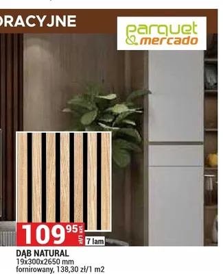 Lamel akustyczny Dąb Natural Parquet & Mercado promocja w Merkury Market