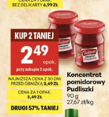 Koncentrat pomidorowy Pudliszki promocja w Delikatesy Centrum