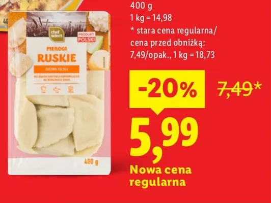 Pierogi z mięsem Chef Select promocja w Lidl