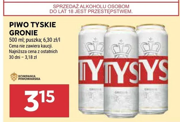 Piwo tyskie gronie promocja w Stokrotka
